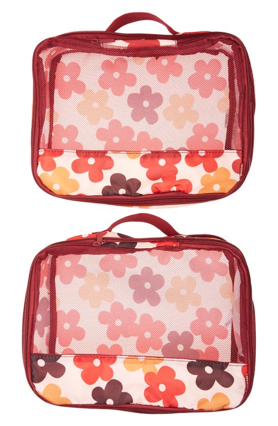 Shop Mytagalongs 2-piece Packing Cubes In Pink Multi