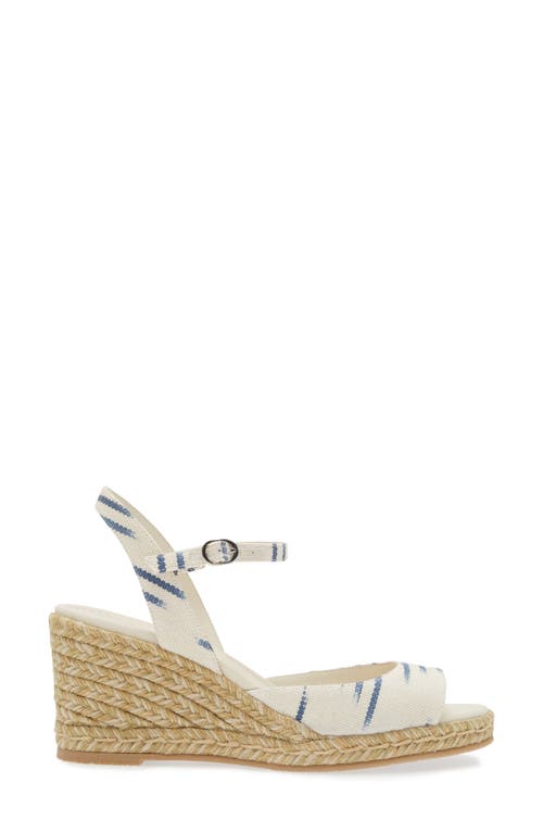 Shop Stuart Weitzman Tia Espadrille Wedge Sandal In Natural/indigo