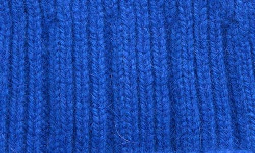 Shop Drake's Geelong Lambswool & Angora Rib Beanie In 200 Royal Blue