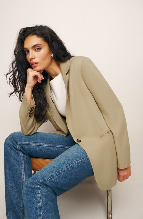 Shop Reformation Classic Relaxed Notch Lapel Blazer In Light Khaki