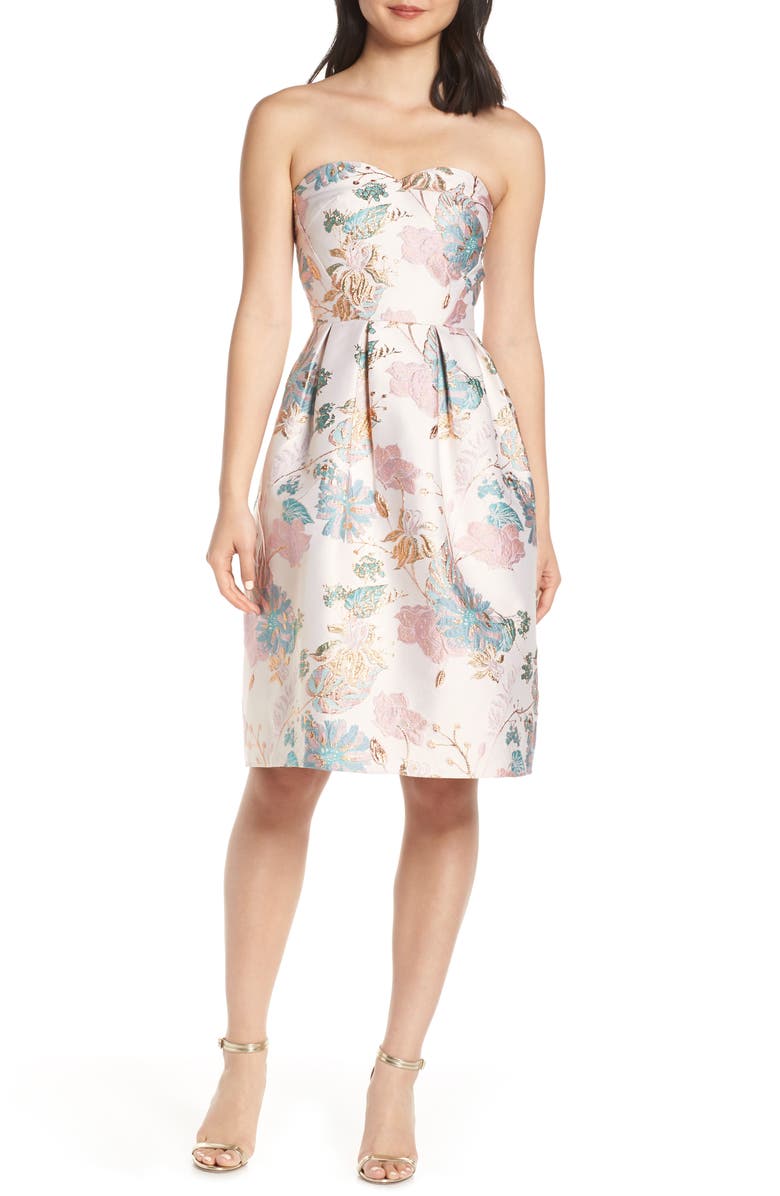 Chi Chi London Haven Strapless Jacquard Party Dress | Nordstrom