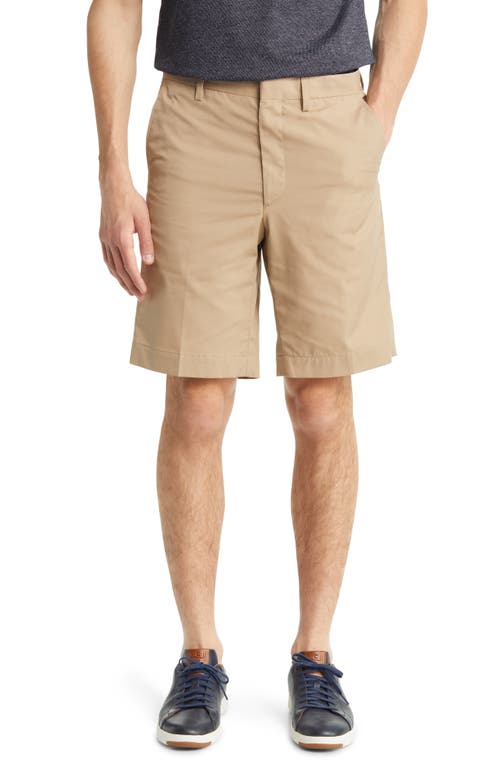 Prime Flat Front Shorts in Tan