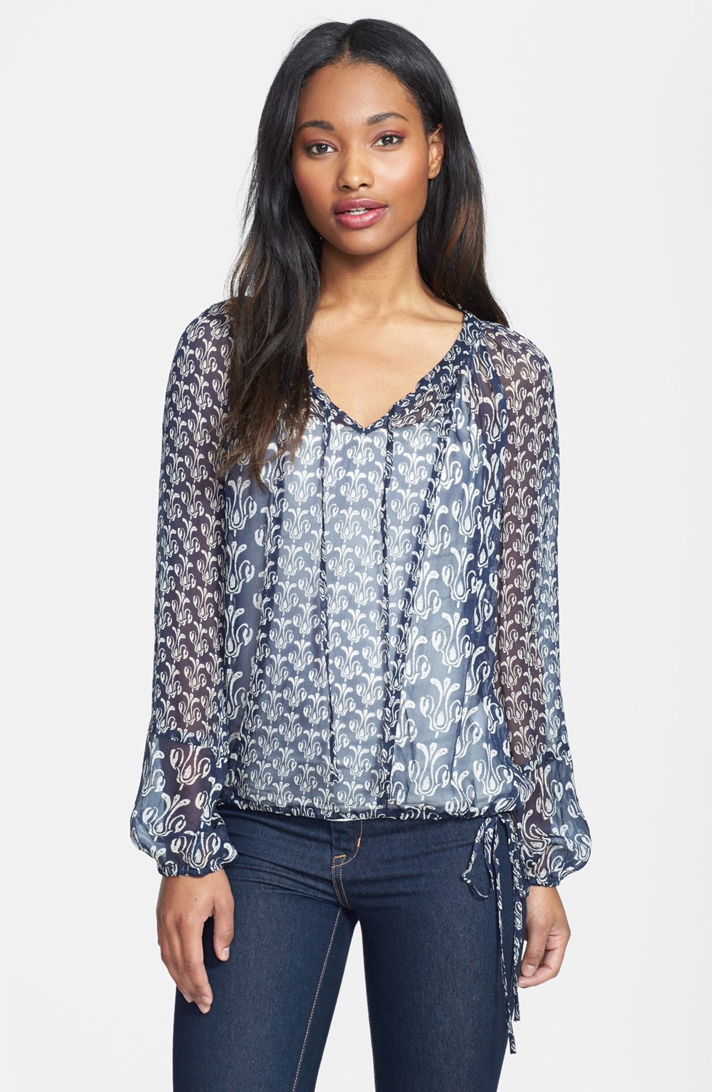 Lucky Brand 'John Robshaw - Calimesa' Mix Print Blouse | Nordstrom