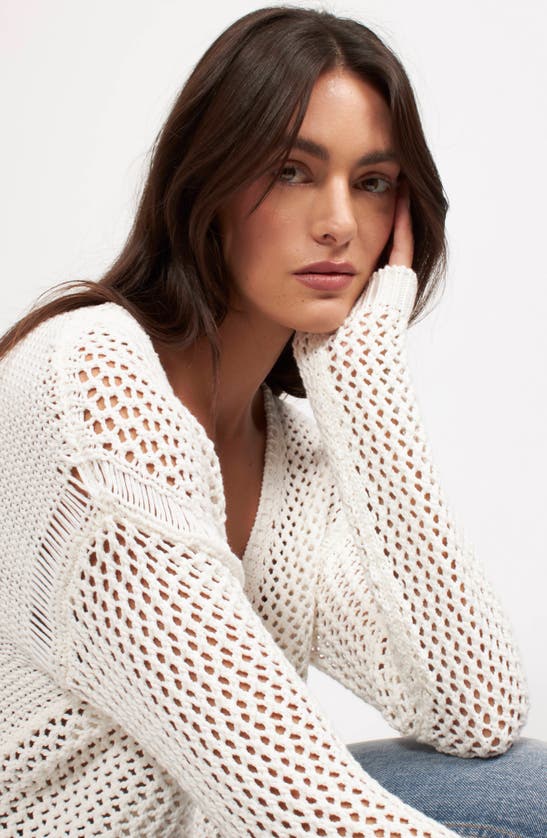 EQUIPMENT EQUIPMENT TATE OPEN STITCH COTTON BLEND SWEATER