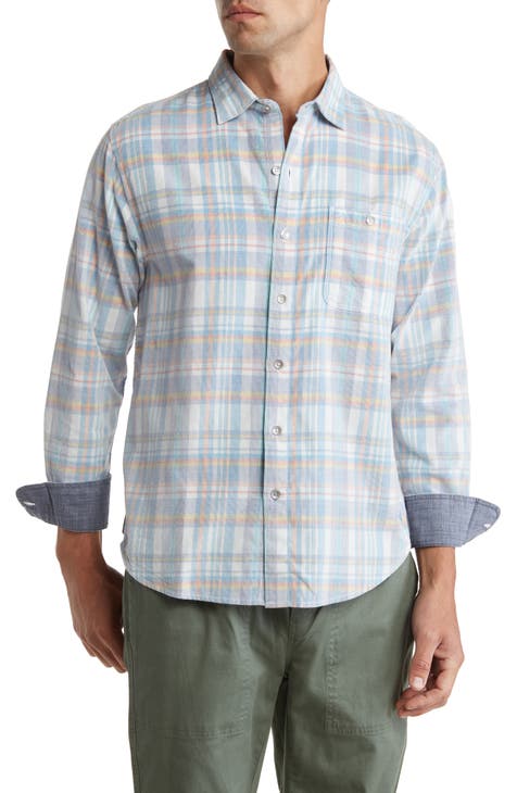 Coastline Cord Huntington Plaid Cotton Button-Up Shirt