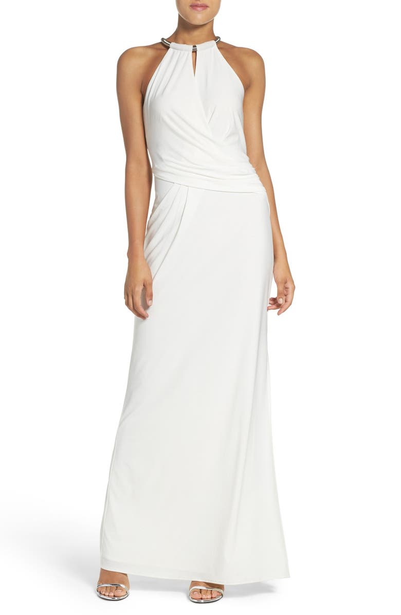 Laundry by Shelli Segal Chain Neck Jersey Gown | Nordstrom