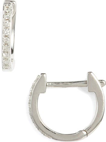 EF Collection Mini Diamond Hoop Earrings | Nordstrom