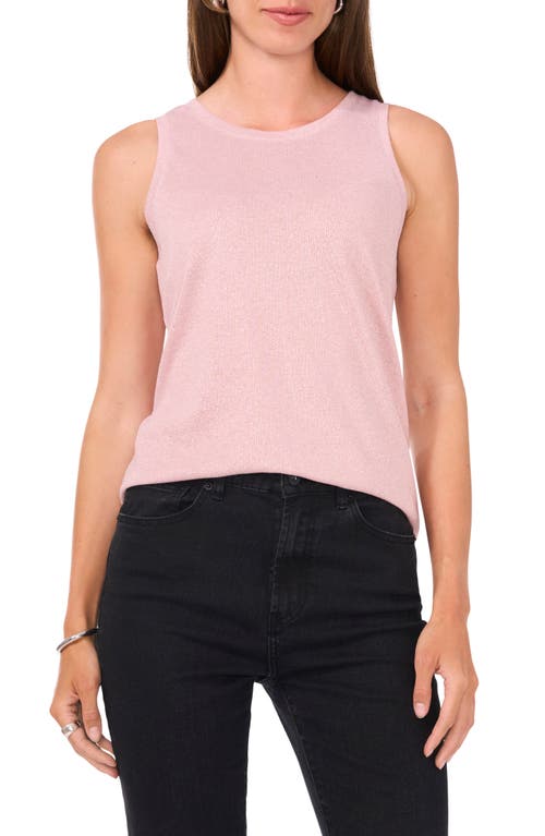 Shop Vince Camuto Metallic Knit Tank In Dusty Blush