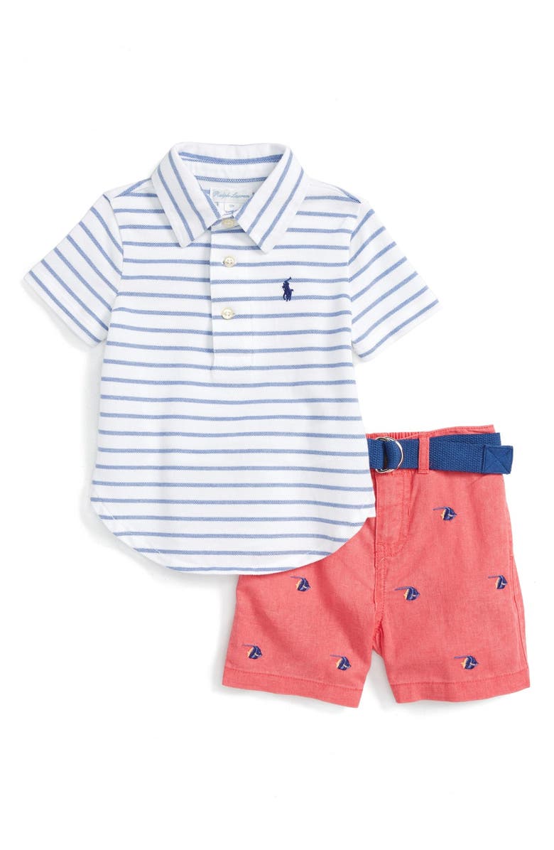 Ralph Lauren Stripe Polo & Shorts Set (Baby Boys) | Nordstrom