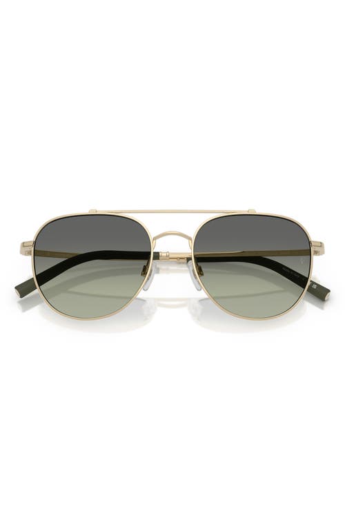 Oliver Peoples X Roger Federer 54mm Pilot Sunglasses In Gold/green Gradient