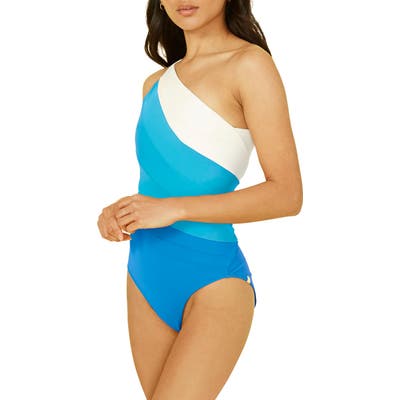 Summersalt The Sidestroke One-Piece Swimsuit, Blue/green