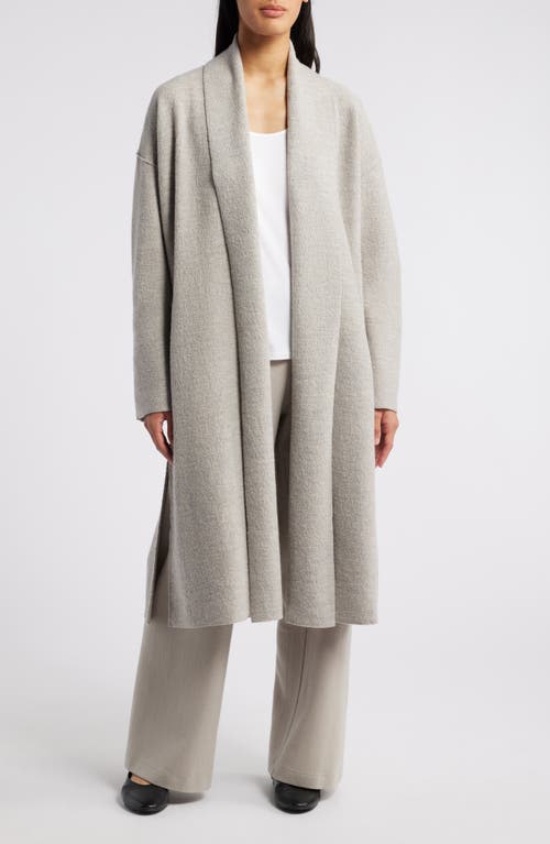 Shop Eileen Fisher High Collar Wool Felted Coat In Dove