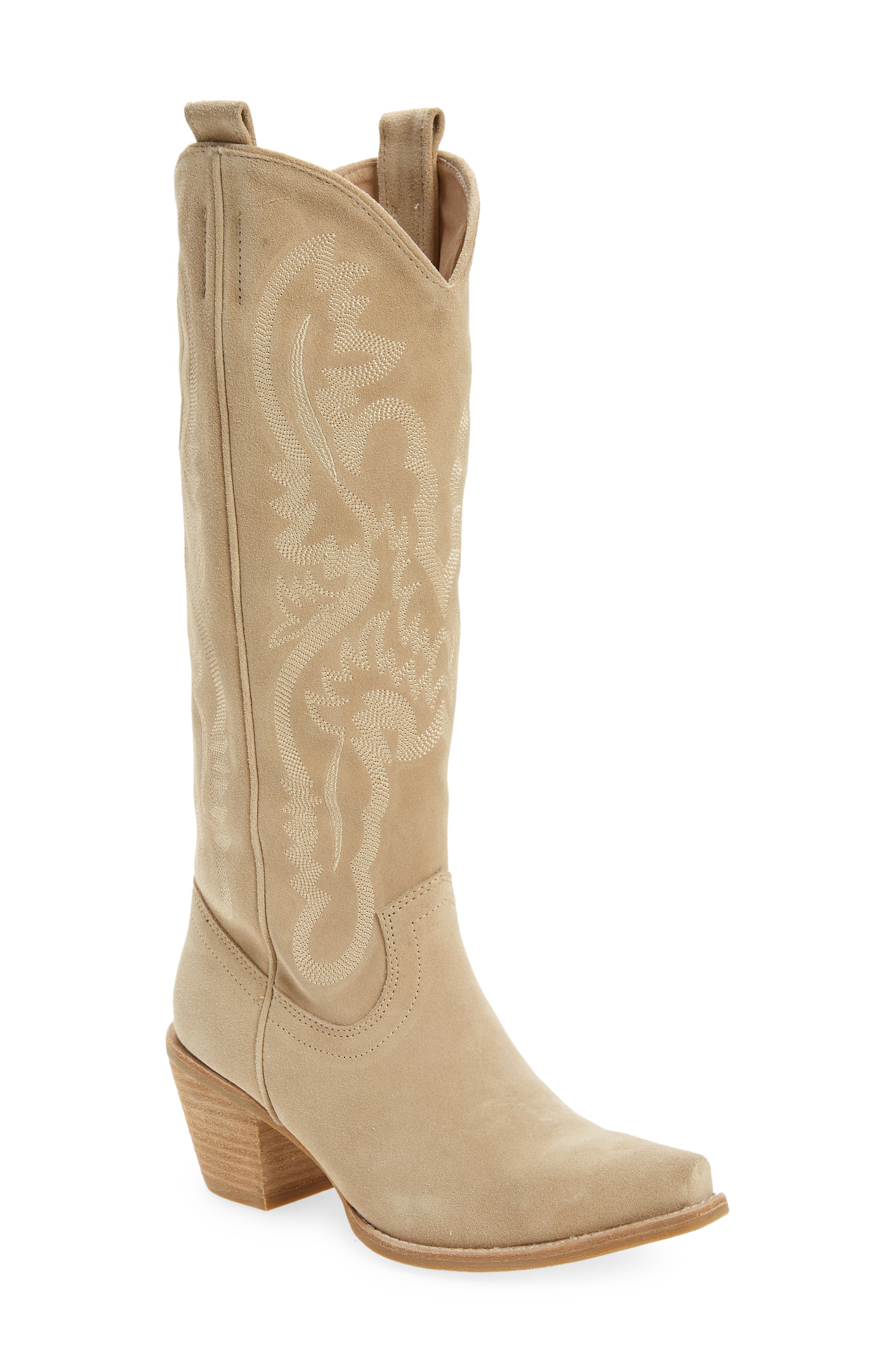 tall cream cowboy boots