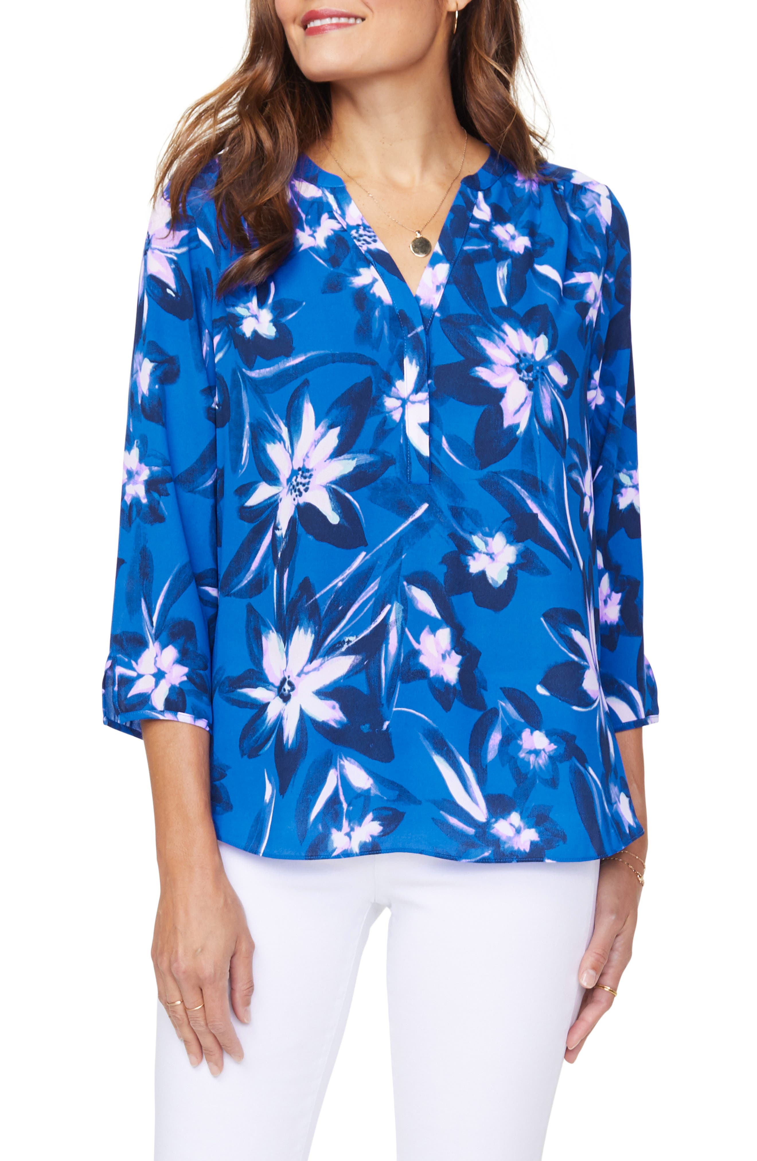 Curves 360 By Nydj Perfect Blouse In Hibiscus Still Life