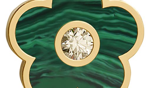 Gabi Rielle Effortless Staples Inlay Floral Stud Earrings In Gold/malachite