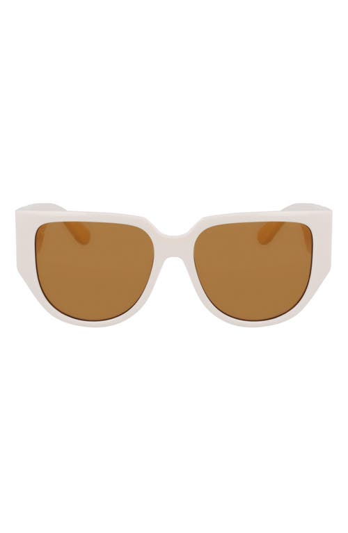 FERRAGAMO Gancini Tea Cup 58mm Oval Sunglasses in Ivory at Nordstrom