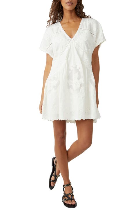 ANGELCORE RUFFLE SHORT SLEEVE LACE WHITE MINI DRESS - ShopperBoard