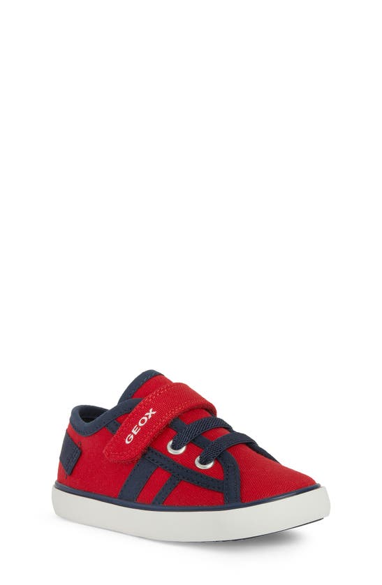 Shop Geox Kids' Gisli Sneaker In Red/ Navy