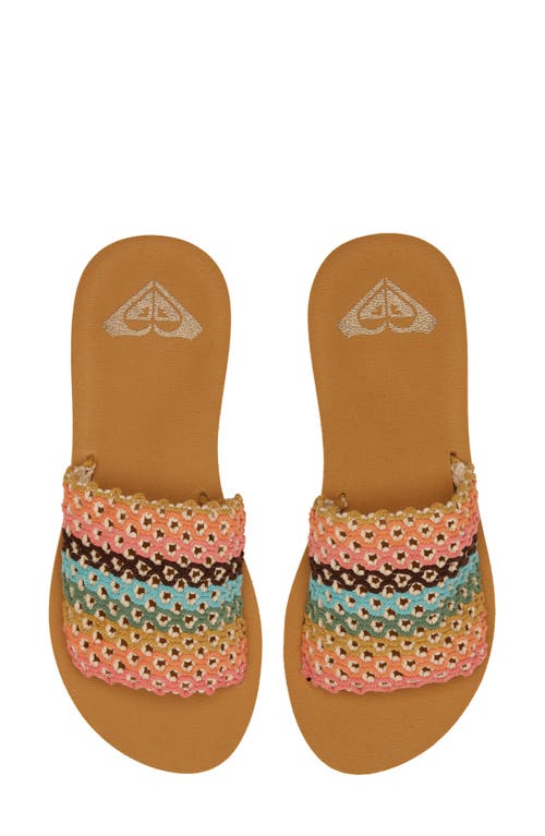 Shop Roxy Dayzie Platform Slide Sandal In Beige Multi