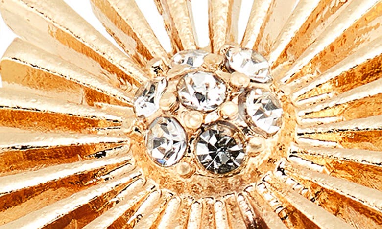 Shop Melrose And Market Set Of 2 Crystal Sunburst & Crossover Band Rings In Clear- Gold