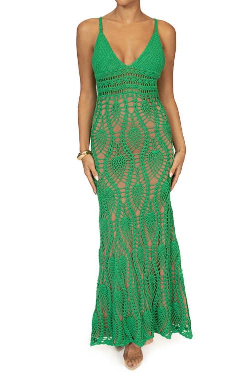 Shop Jluxlabel Great Escape Crochet Dress In Green