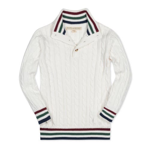 HOPE & HENRY HOPE & HENRY BOYS' ORGANIC MOCK NECK CABLE SWEATER, KIDS