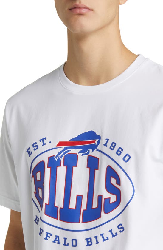 Hugo Boss Boss X Nfl Stretch Cotton Graphic T-shirt In Buffalo Bills White