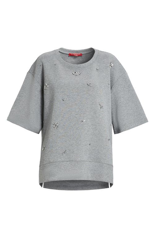 Shop Marina Rinaldi Rhinestone Sweatshirt In Light Grey