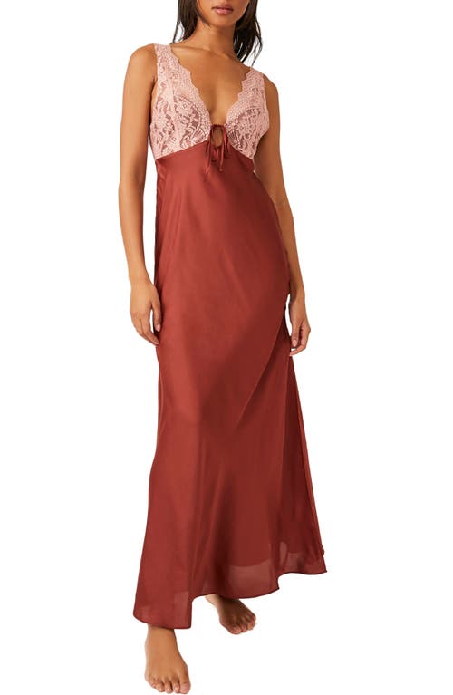 Free People Country Side Lace Trim Nightgown at Nordstrom,