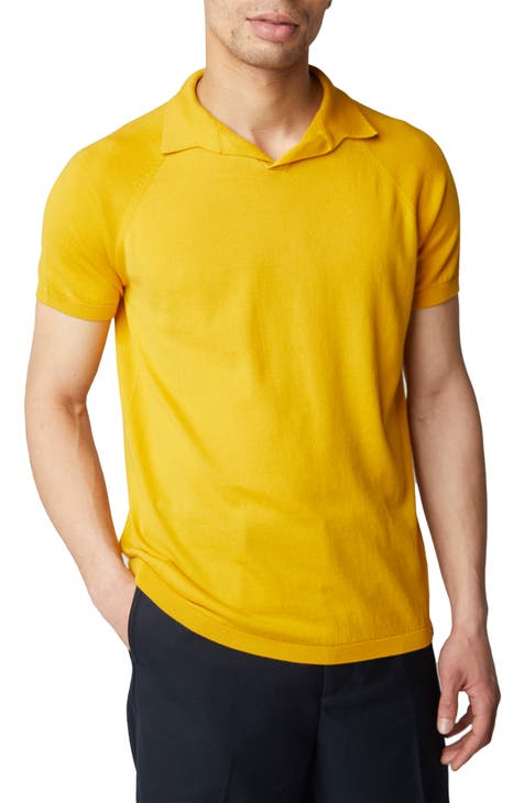 ASOS DESIGN organic jersey polo in yellow