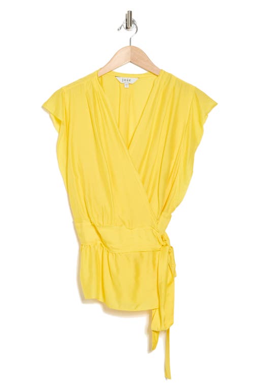 Joie Ashlene Cap Sleeve Wrap Top In Empire Yellow