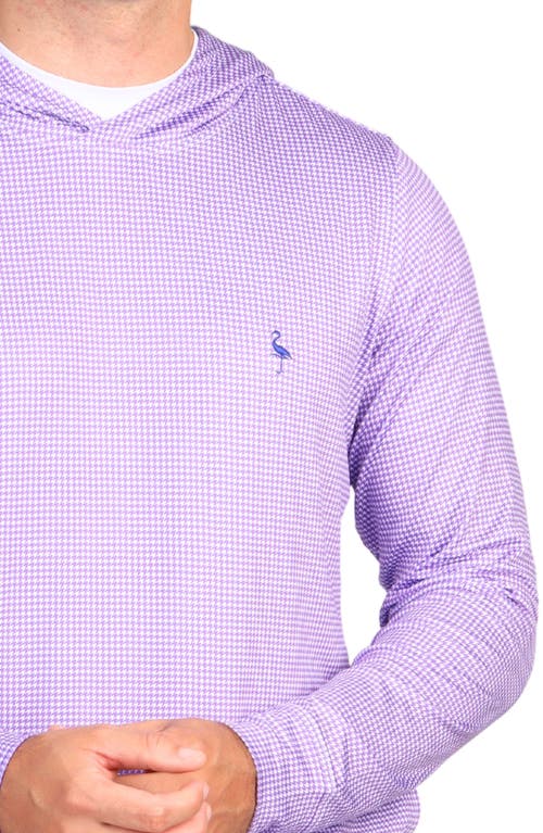 Shop Tailorbyrd Houndstooth Print Performance Hoodie In Purple