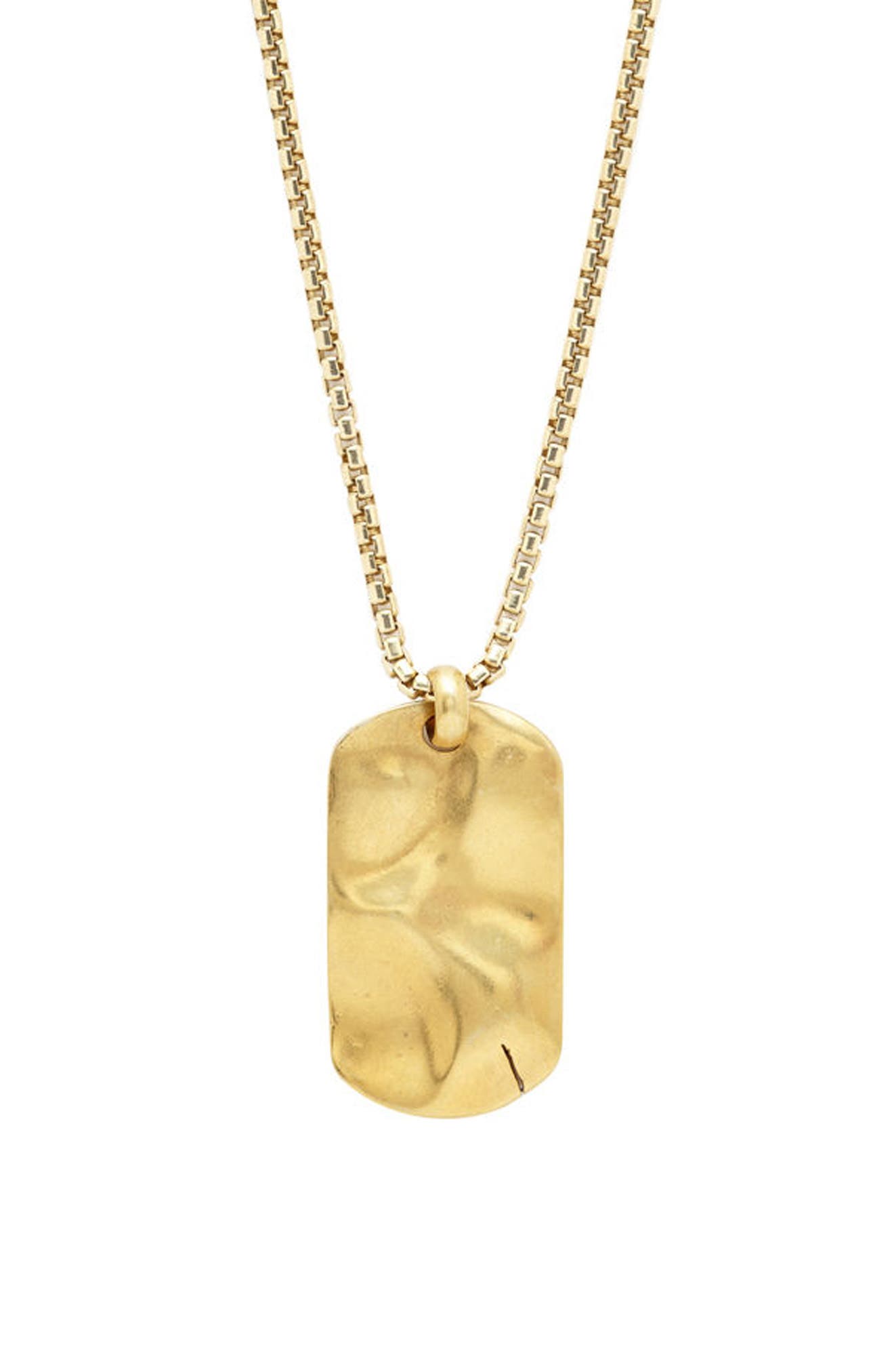 Degs & Sal Hammered Dog Tag Necklace
