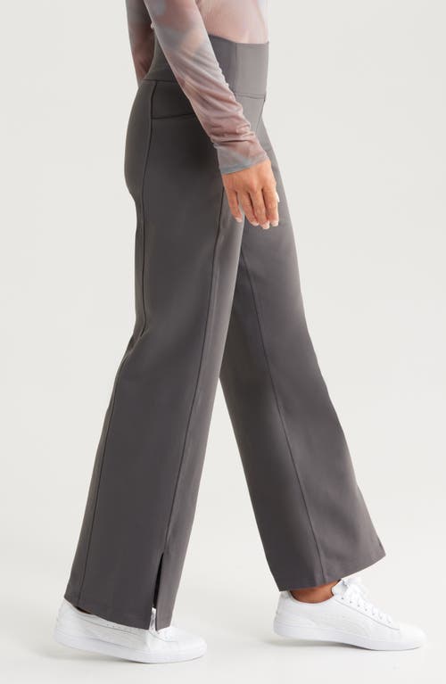 Shop Zella Zelfit High Waist Wide Leg Pocket Pants In Grey Forged