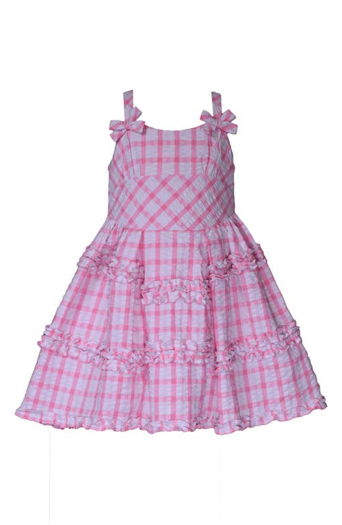 Bonnie Jean Kids' Gingham Seersucker Party Dress Pink at Nordstrom,