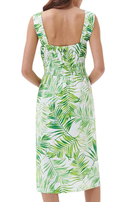 Shop Barbour Plumeria Cotton Dress In Green Multi