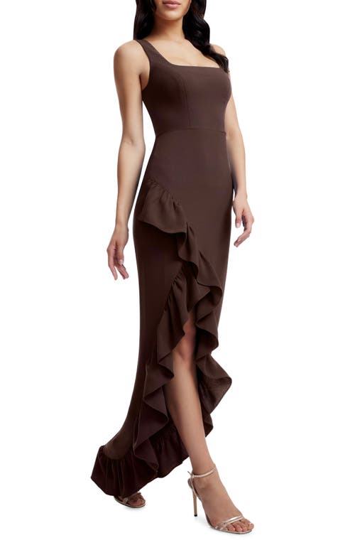 DRESS THE POPULATION DRESS THE POPULATION CHARLENE RUFFLE GOWN