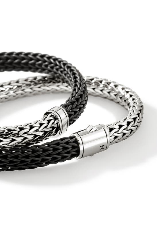 Shop John Hardy Medium Chain Bracelet In Silver/black