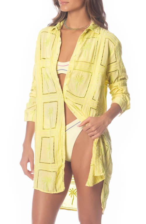 Shop Maaji Palmetto Mandy Cover-up Tunic In Yellow