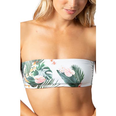 Rip Curl Morning Sky Reversible Bandeau Swim Top, Green