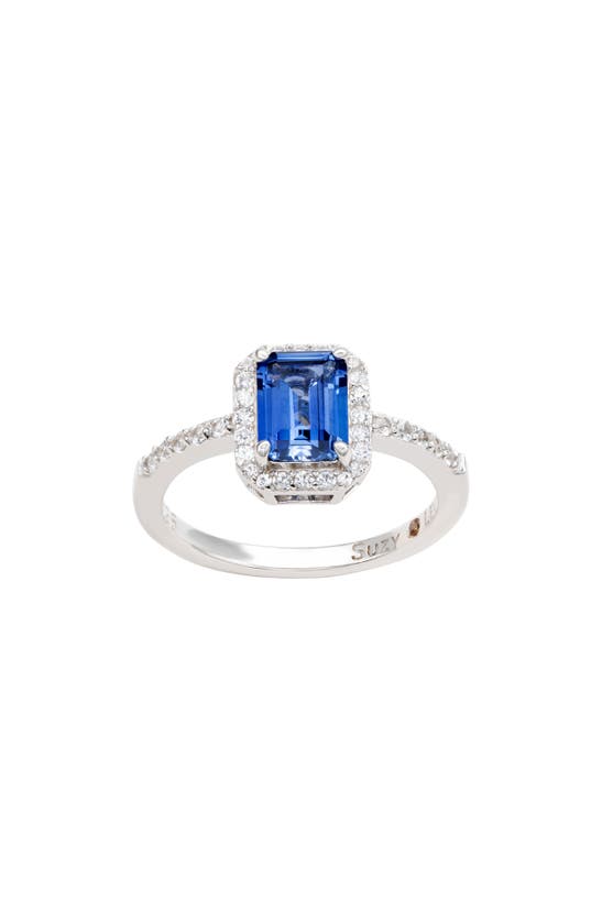 SUZY LEVIAN SUZY LEVIAN EMERALD CUT SAPPHIRE RING