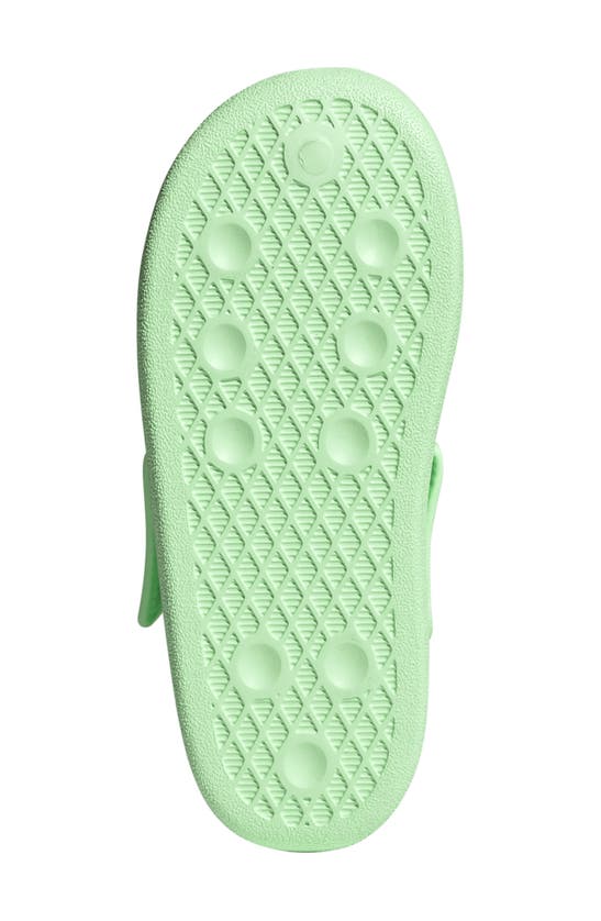 Shop Adidas Originals Adifoam Adilette Slide Sandal In Green Spark
