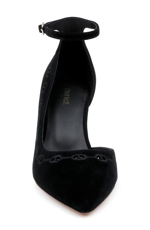 Shop L Agence L'agence Cezanne Half D'orsay Ankle Strap Pump In Black Suede