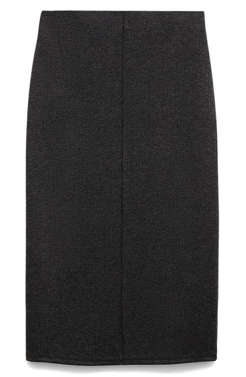 Mango Seam Detail Midi Skirt In Grey