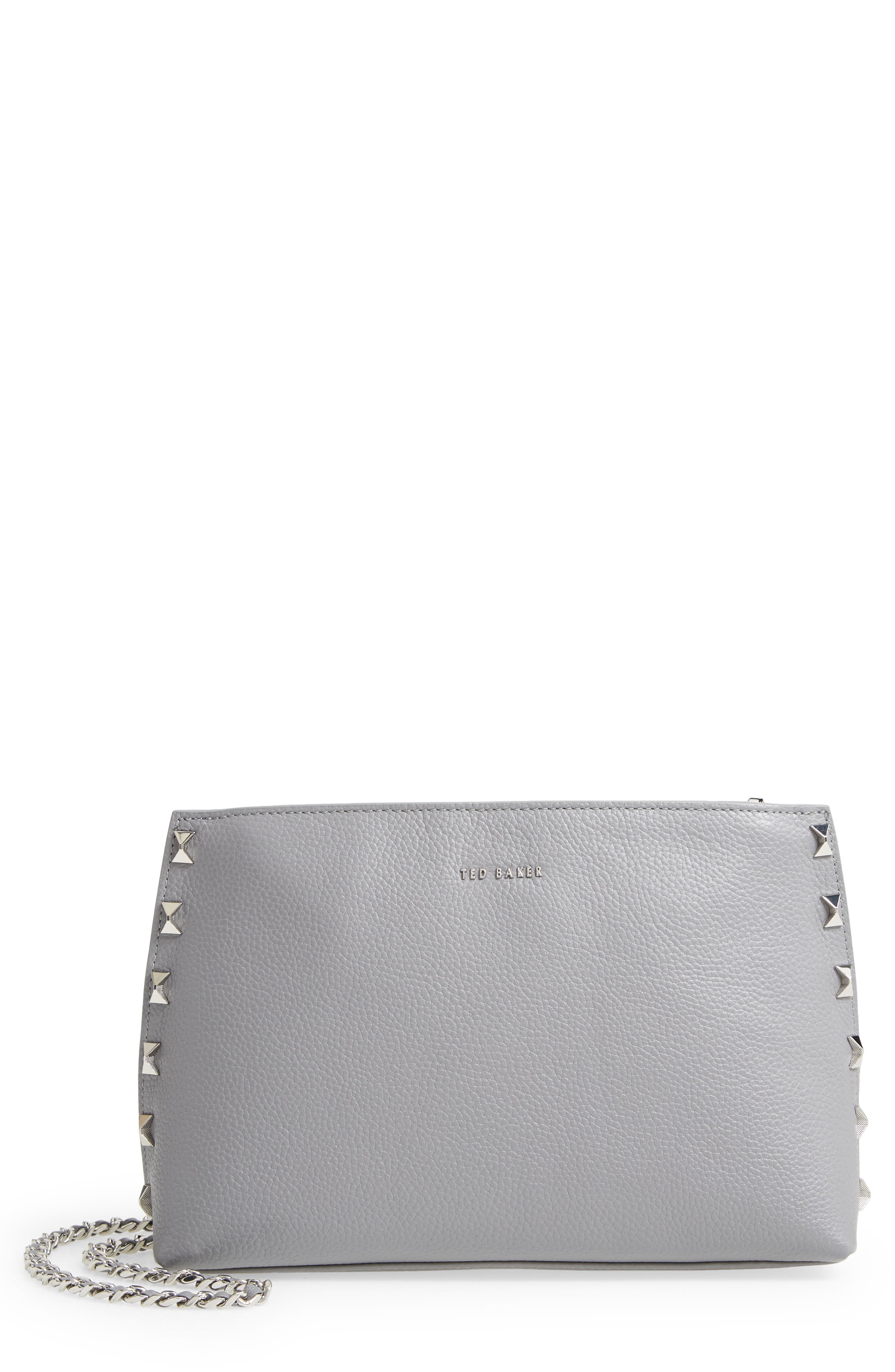 grey jemira bow stud clutch