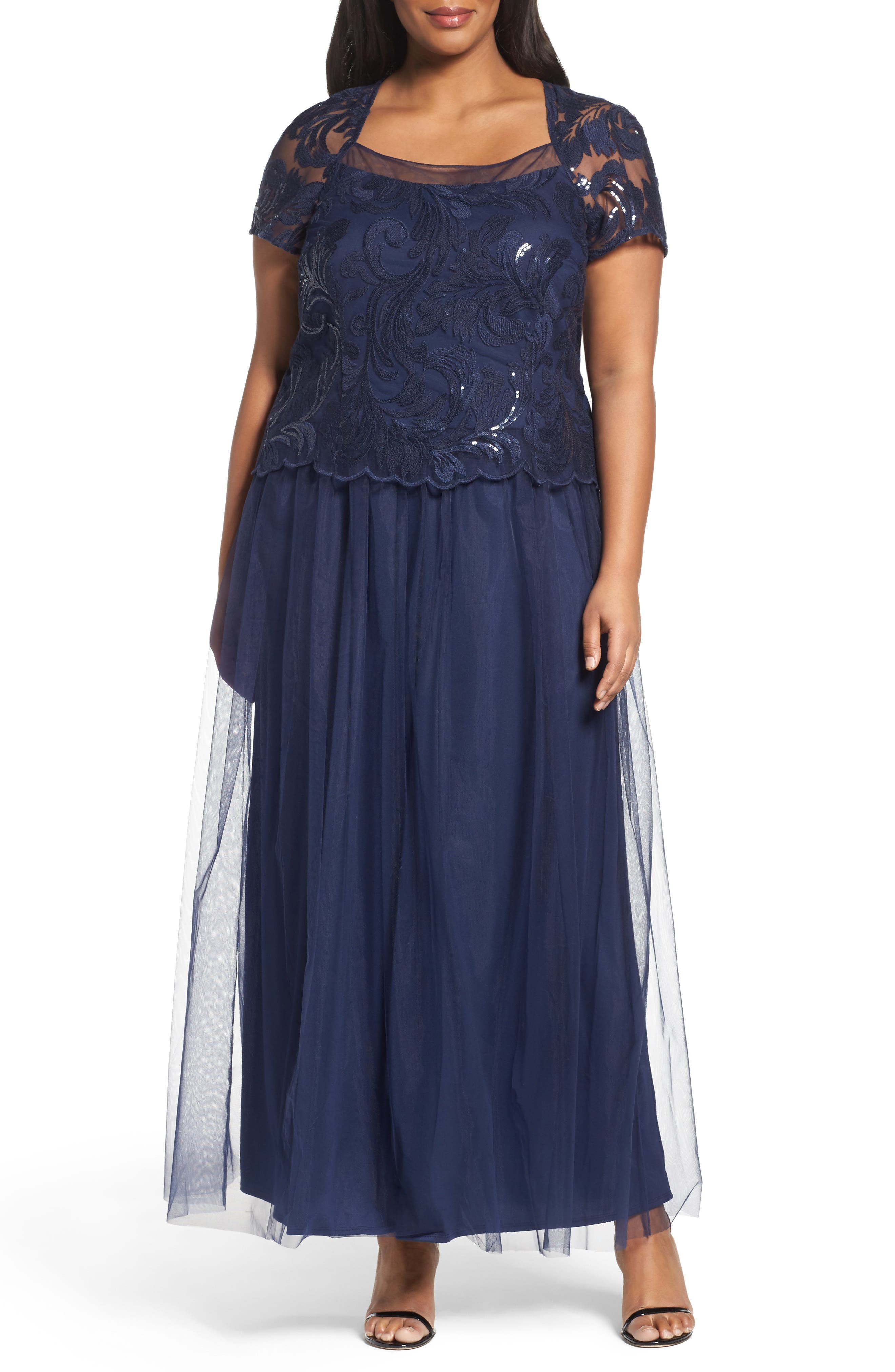 Brianna Sequin Bodice Gown (Plus Size) Nordstrom