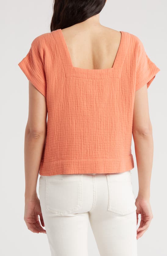 Shop Madewell Joy Short Sleeve Top In Classic Coral