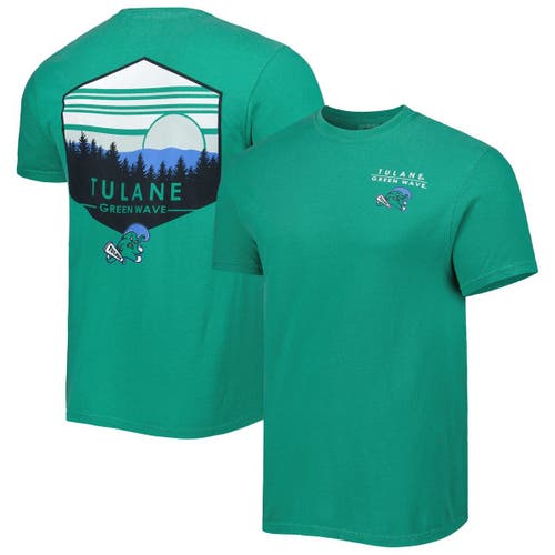 Men's Green Tulane Green Wave Landscape Shield T-Shirt