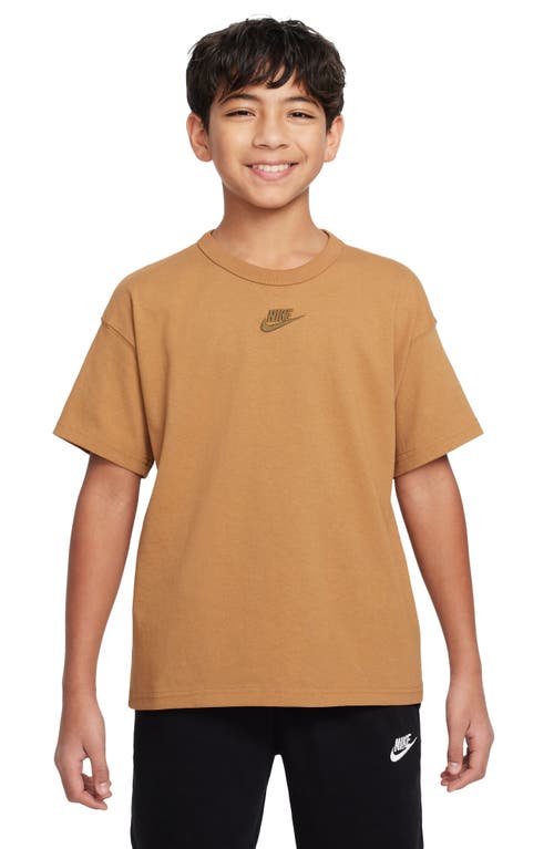 Shop Nike Kids' Sportswear Cotton T-shirt In Flax