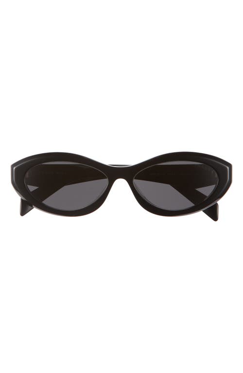 Prada 56mm Oval Sunglasses in Black at Nordstrom